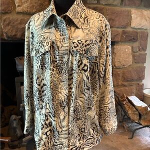 Ruby Road sequin Leopard Print shacket